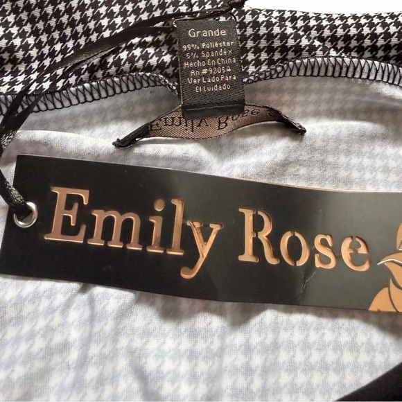 Emily Rose B&W Houndstooth Layered Tank & Cardigan Set w/ Necklace Size Large - Picture 8 of 8